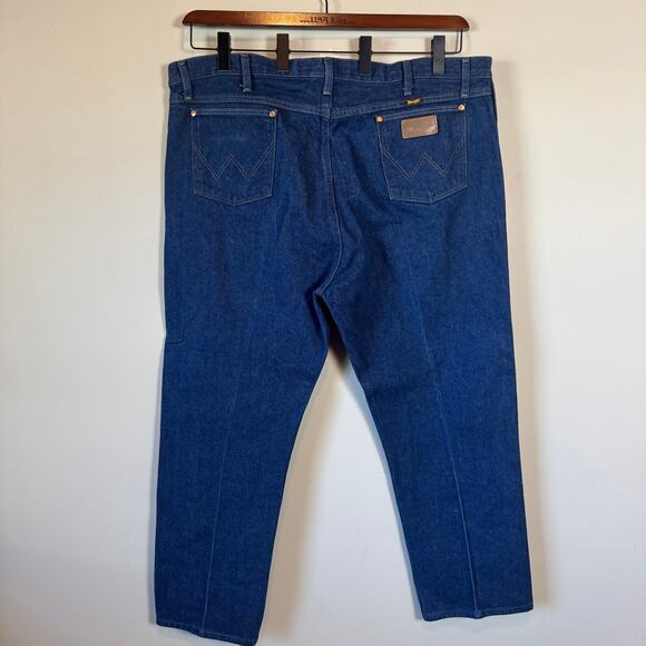 Vtg Wrangler Cowboy Cut Jeans High Rise Dark Wash Western Workwear Denim 48x32 - Picture 9 of 10